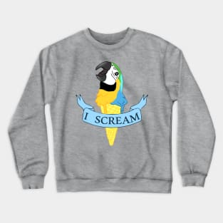 I scream Ice cream Blue Gold Macaw Crewneck Sweatshirt